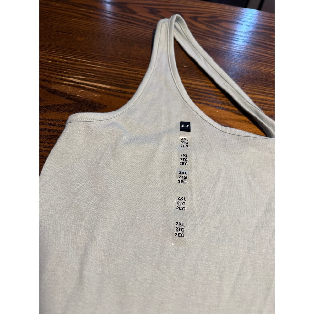 Under Armour HeatGear Loose Tank Top Womens XXL Green Crisscross Back Athleisure - Picture 12 of 16